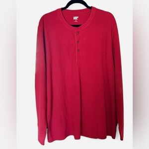 Lends' End Men’s Super-T Long Sleeve Henley Shirt
